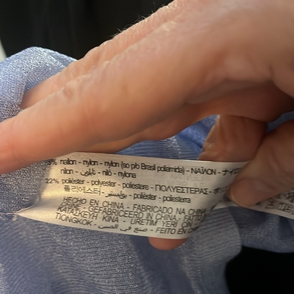 Zara NWOT Sheer Shimmering Long Sleeve Blouse in Lavender in Size Medium - Picture 9 of 10